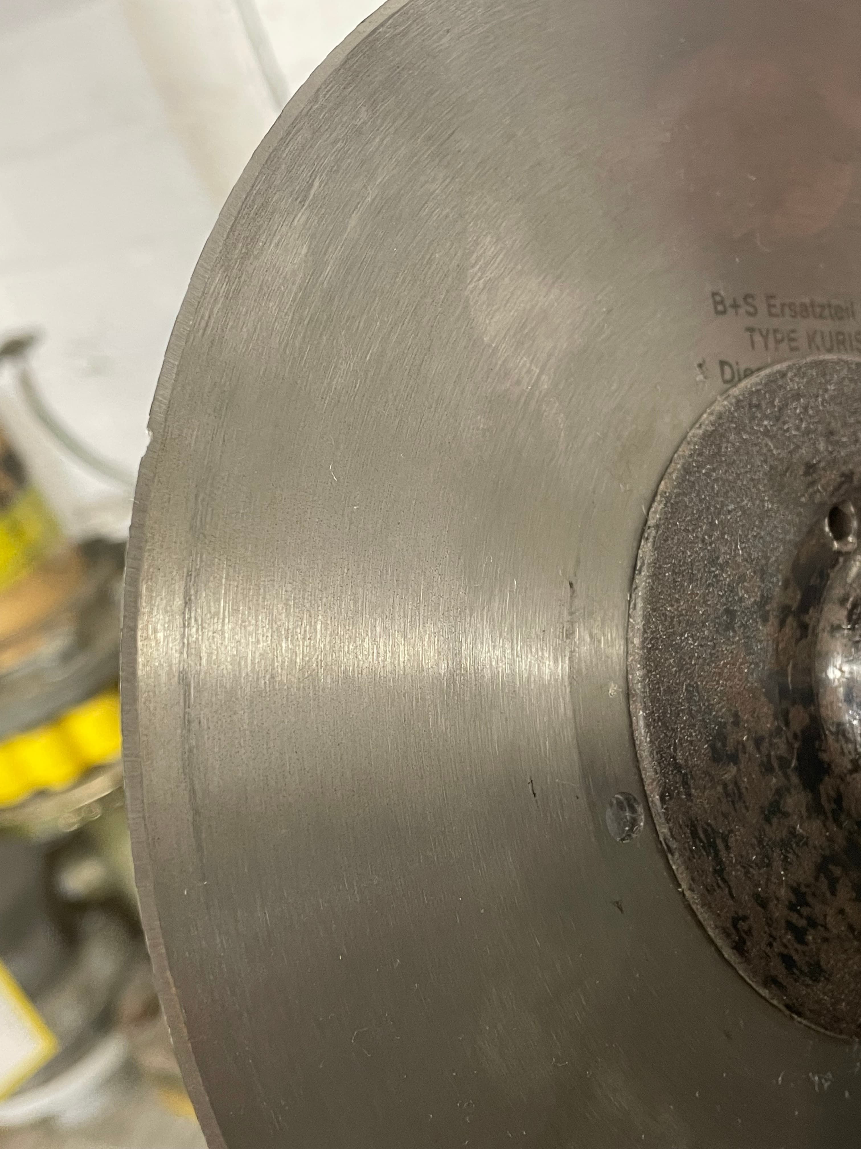 Blade on the grinder close-up